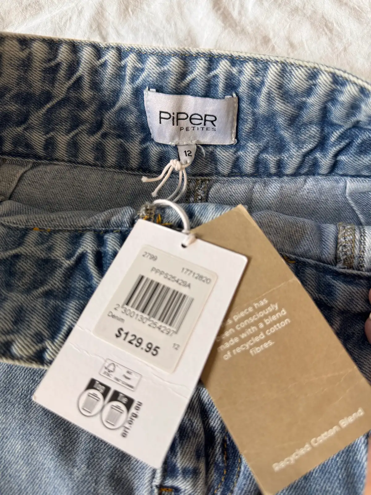 Piper Petites Denim Mini Skirt Size 12 Blue A-Line BNWT – photo 3