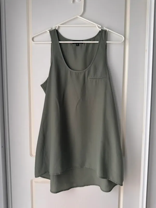 Cotton On Khaki Green Sleeveless Longline Top Size M