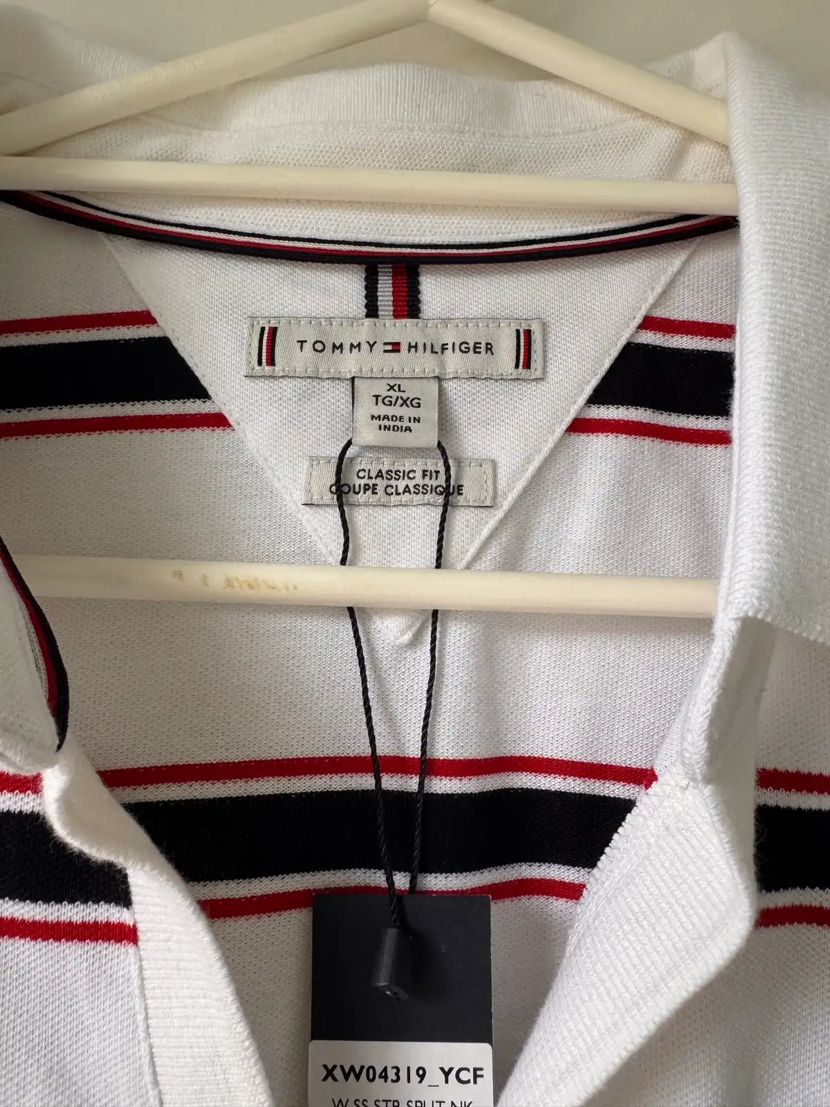 Tommy Hilfiger women’s striped polo shirt white navy red XL BNWT – photo 2