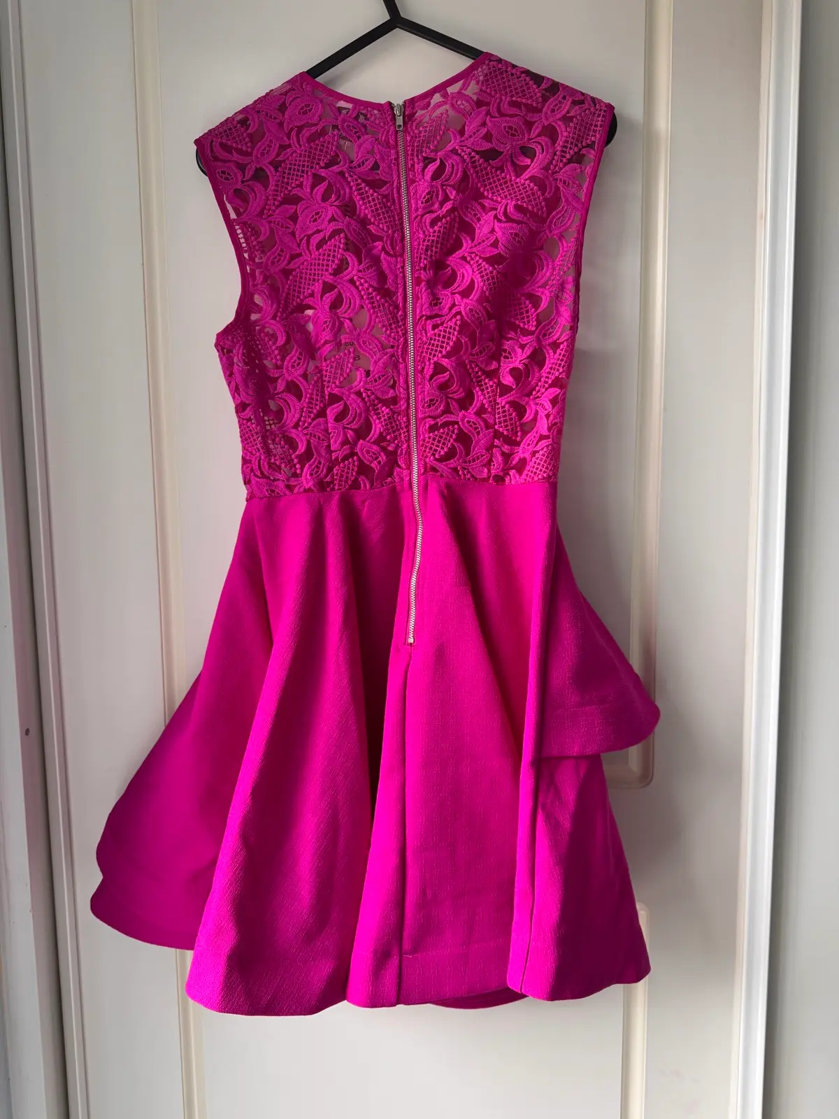 Angel Biba hot pink lace layered skater mini dress size 8 BNWT – photo 3