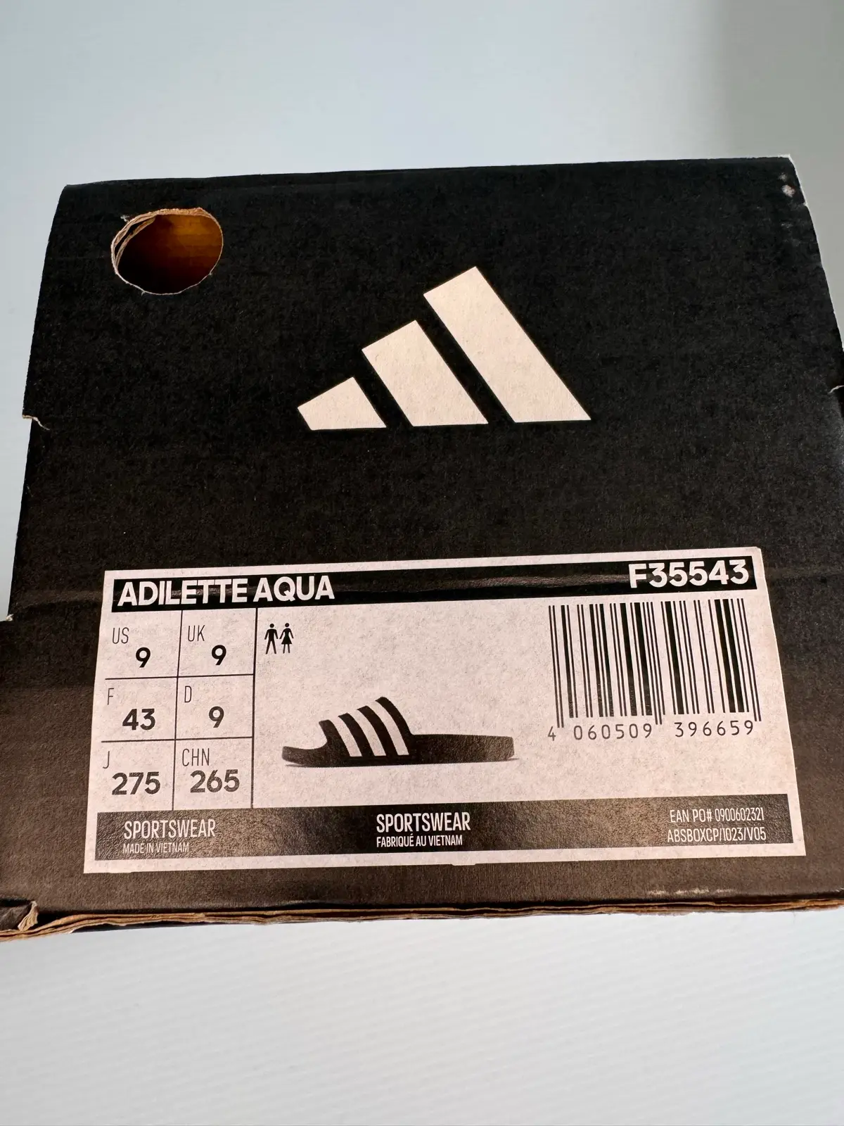 Adidas Adilette Aqua Slides Black White – UK 9 / EU 43 – BNWT – photo 6