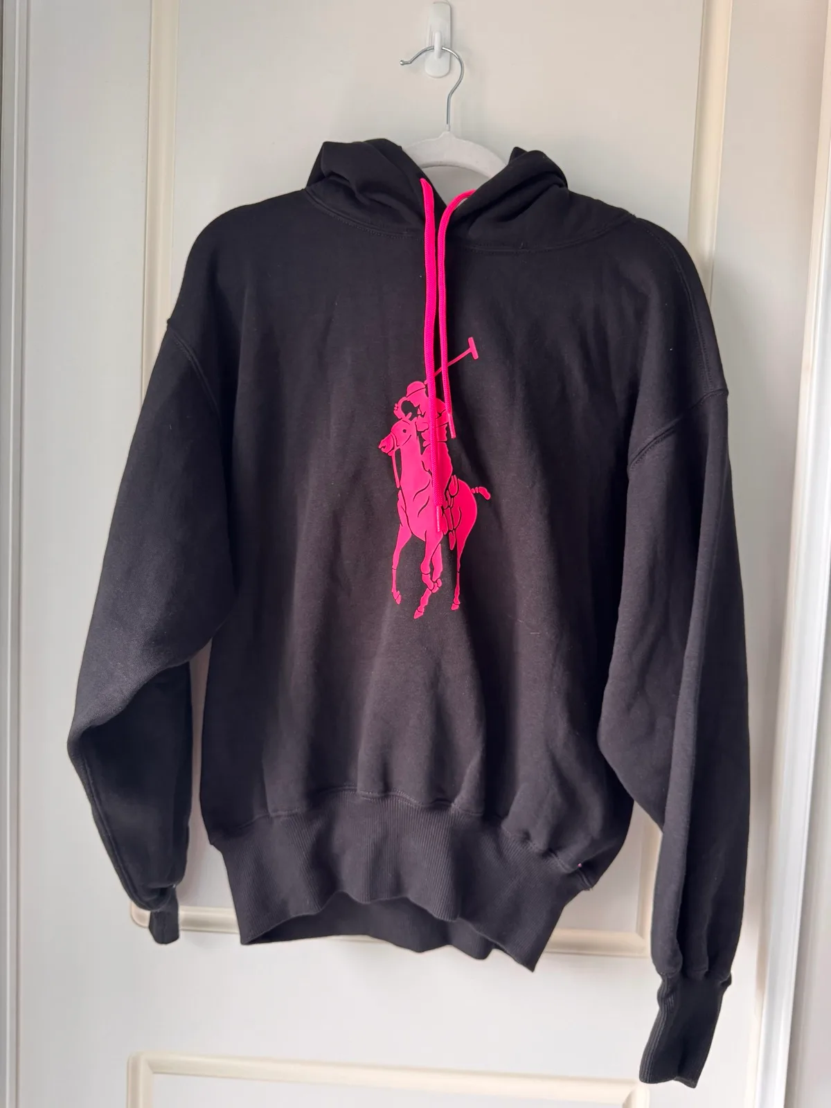 Polo Ralph Lauren Pink Pony Fleece Hoodie Black Pink XXS BNWT RRP $259 – photo 3