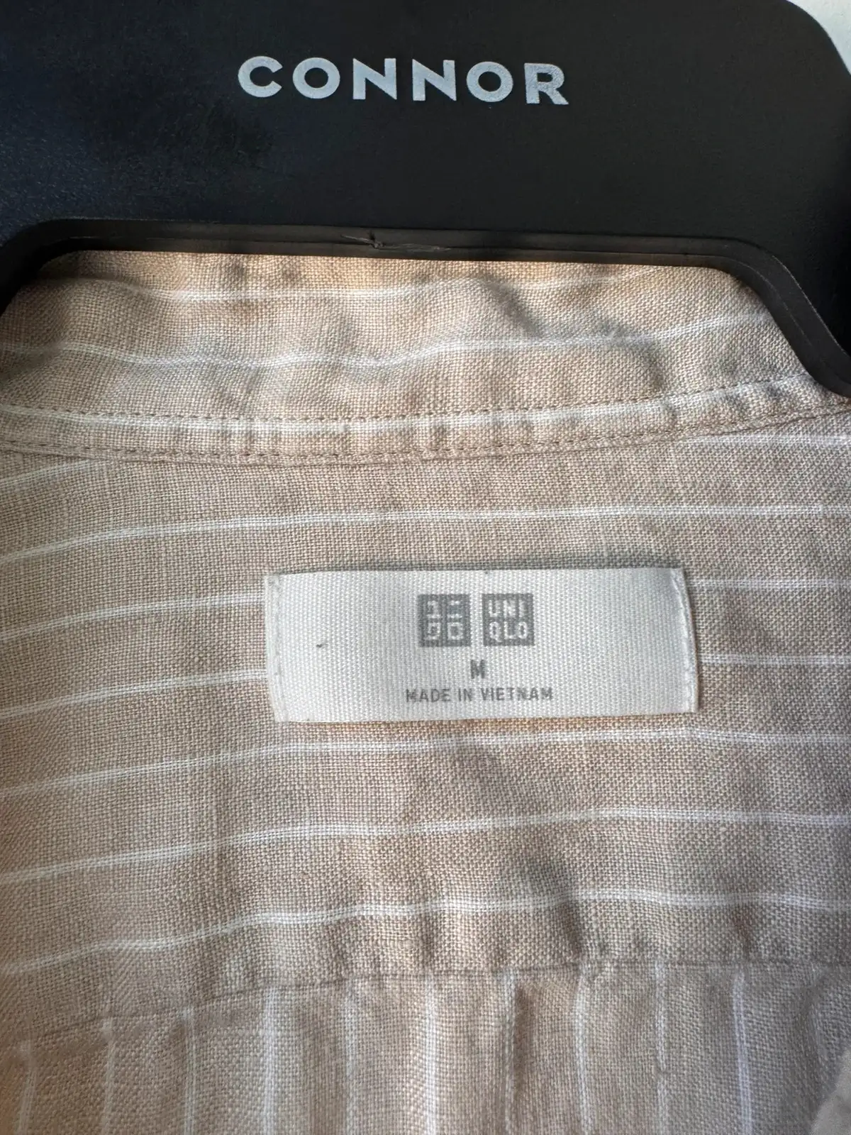 Uniqlo 100% Linen Striped Shirt – Size M – photo 3