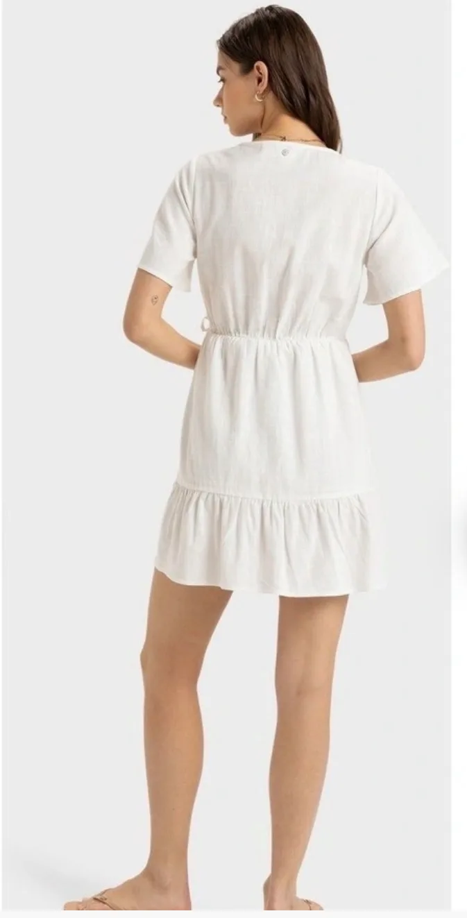 Roxy Sun and Sand white wrap mini dress XL/14 BNWT – photo 2