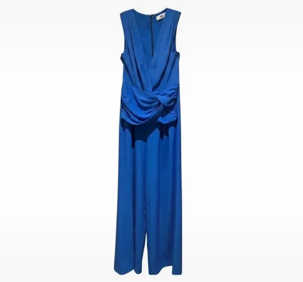 CALLI Cobalt Blue Wide Leg Ruched Jumpsuit – NWOT - Size 10