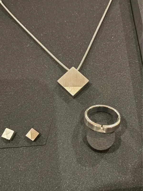 New old stock 1980 unworn German jewellery set stainless steel sterling silver