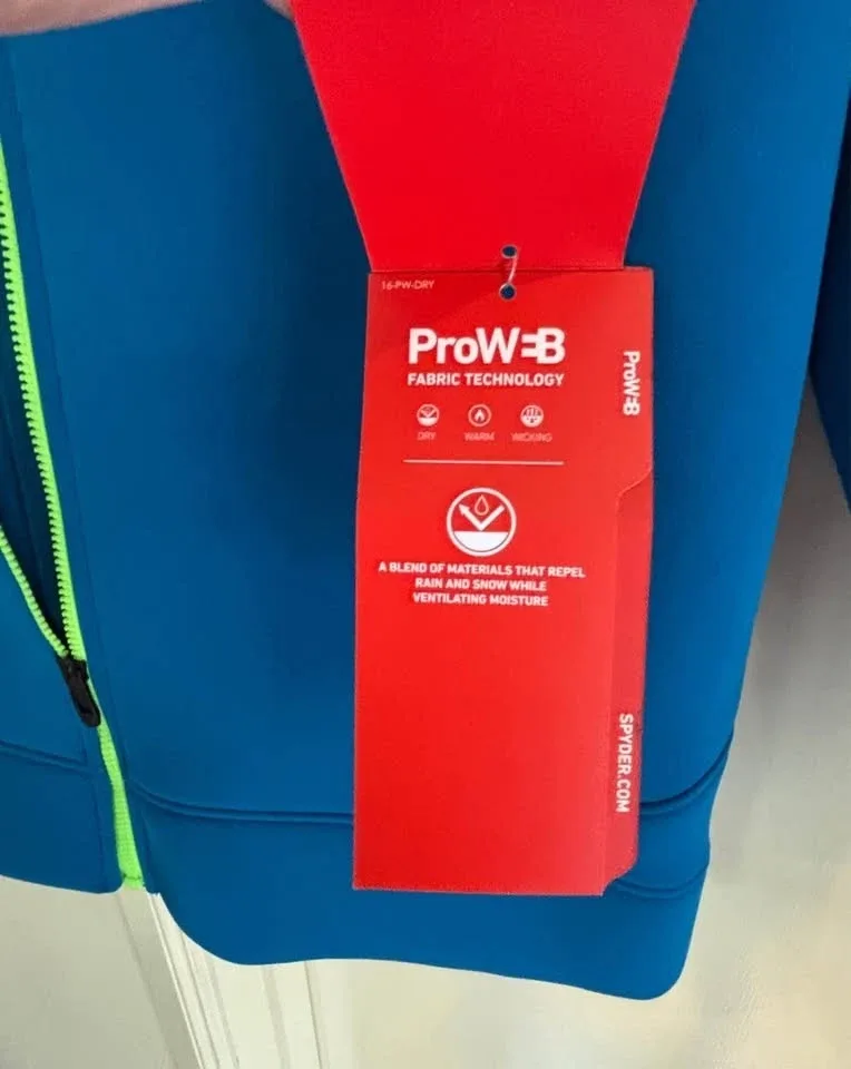 Spyder Boys Orbit ski Jacket, Concept Blue/Bryte Green XL size 18 NEW wit tag — photo 2