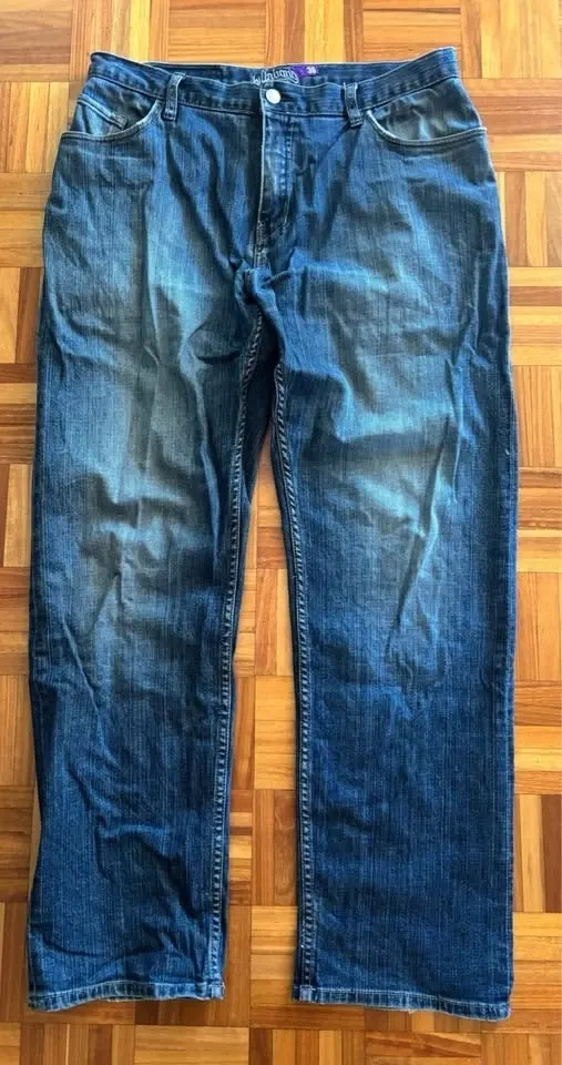 Vintage Retr BILLABONG jeans mens size 36 baggy Y2K embroidered stretch wide leg