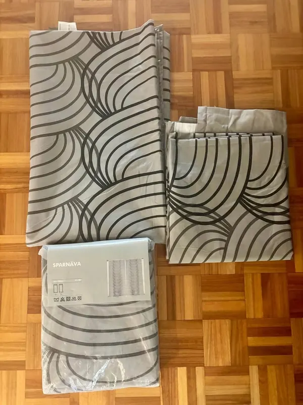IKEA Grey extra length room darkening blockout curtains $50 pair