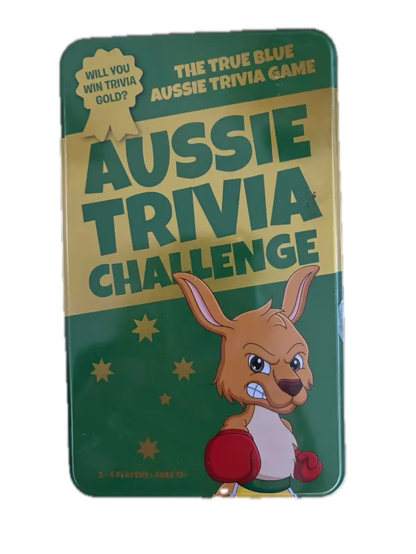Aussie Trivia travel game in tin as new