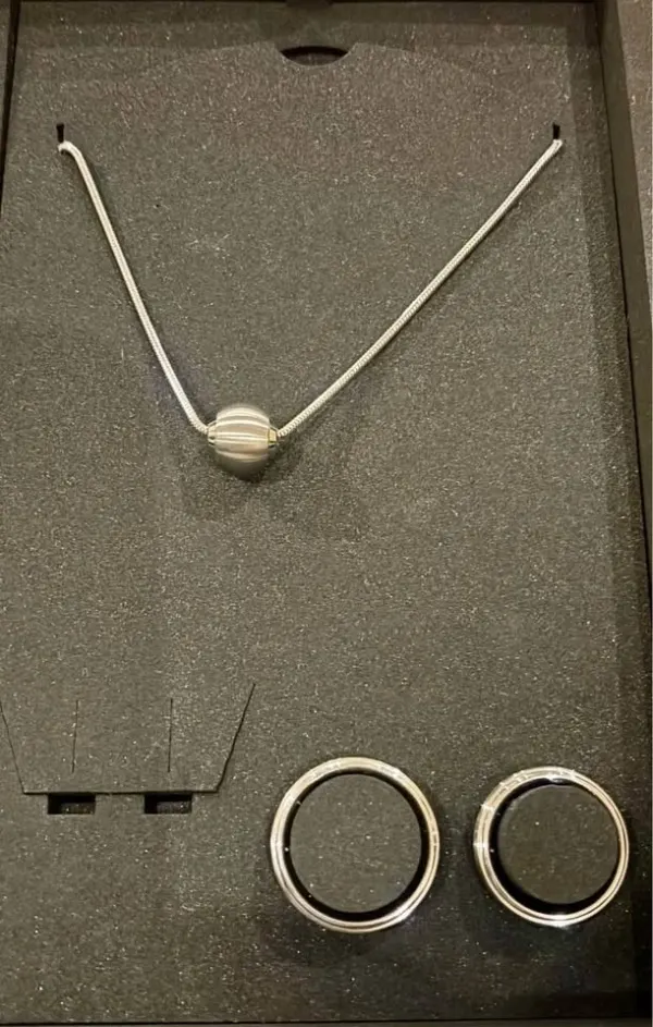 New old stock 1980 unworn German jewellery set stainless steel sterling silver