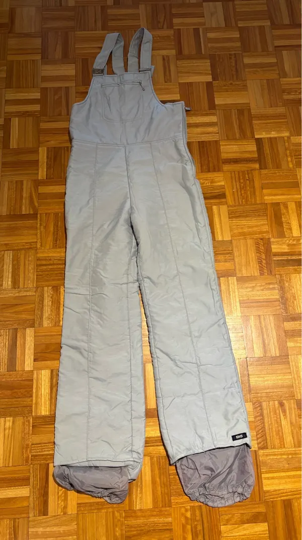 Vintage 1980 ski pants unisex size 12 silver grey