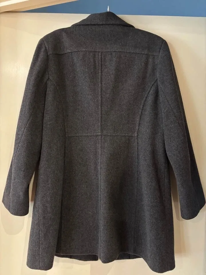 St James Petite size 16 Wool cashmere flannel coat fully lined pockets VG Cond — photo 2