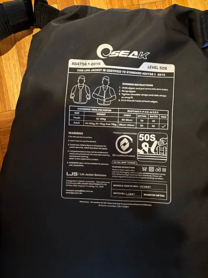 Anaconda Seak L50S MF50 Kayak & Canoe PFD ADULT $30 each — photo 2