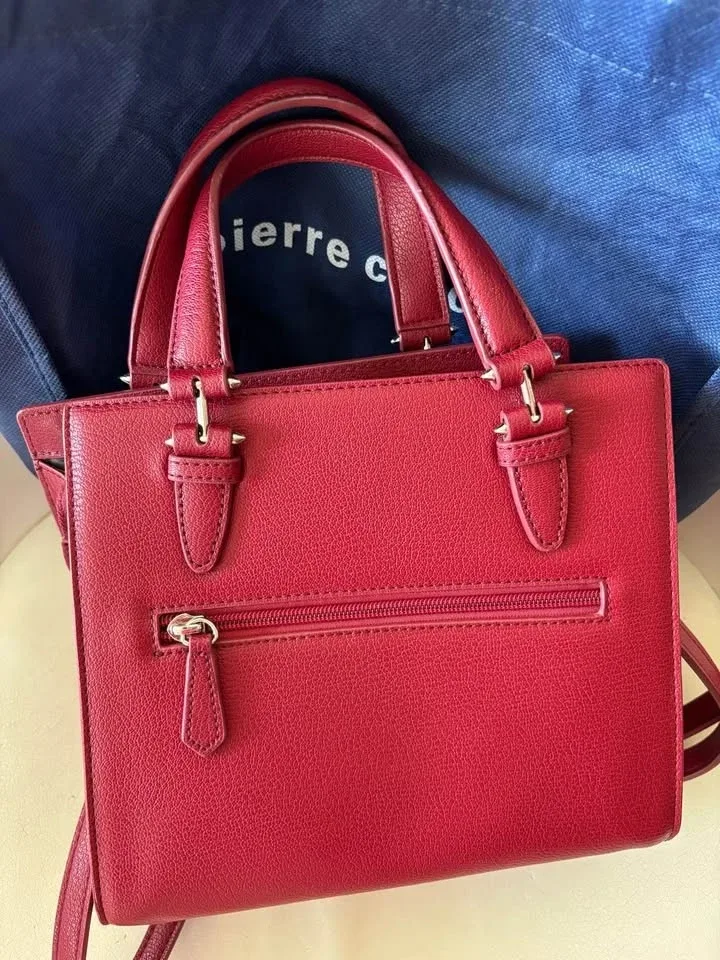 Pierre Cardin red leather handbag cross body bag NEW — photo 5