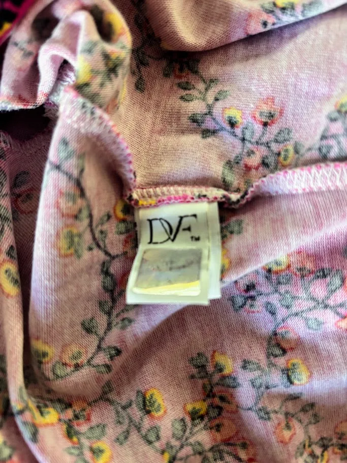 Diane Von Furstenberg New Julian Two Cotton Silk floral Wrap Dress size 14 — photo 5
