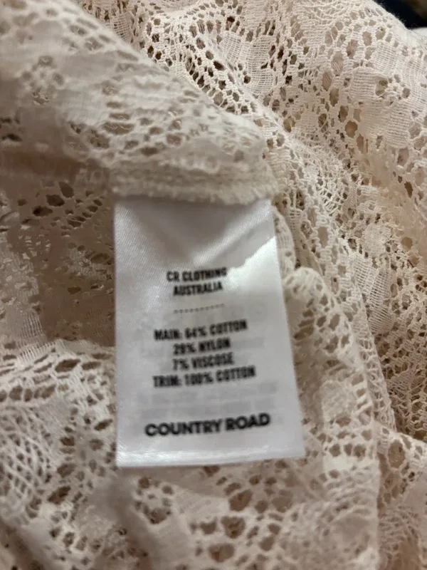 Country Road women’s lace cream long sleeve going out top size small size 10 — photo 5