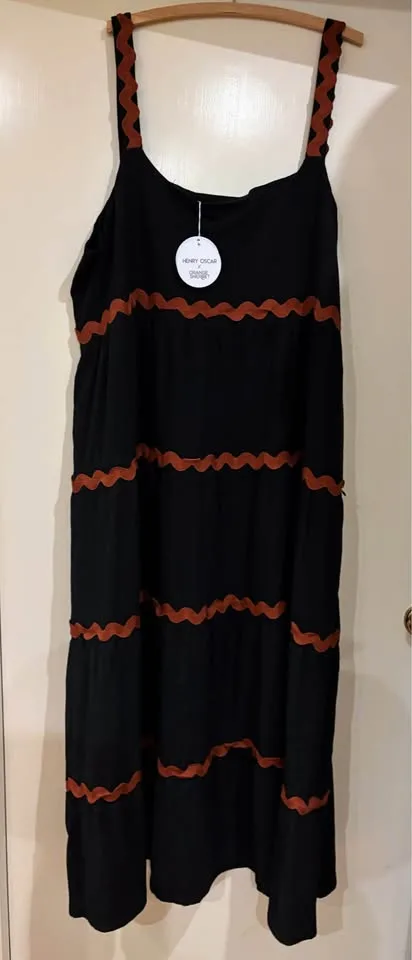 Orange Sherbet x Henry Oscar size 24 black maxi dress brand-new with tags — photo 2