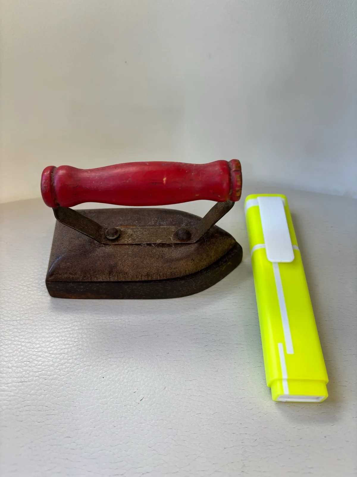 Genuine Antique Children’s Wooden Ironing Board + Vintage cast Iron — photo 2