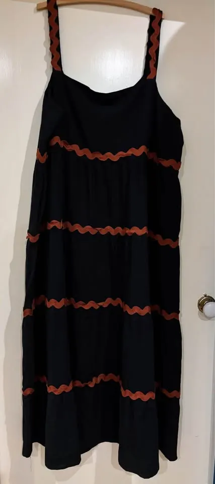 Orange Sherbet x Henry Oscar size 24 black maxi dress brand-new with tags
