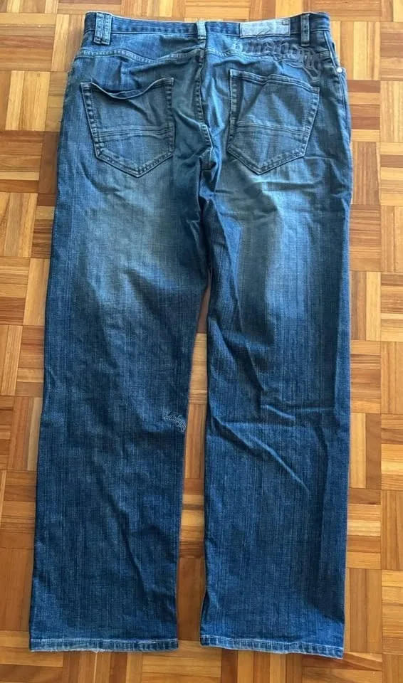 Vintage Retr BILLABONG jeans mens size 36 baggy Y2K embroidered stretch wide leg — photo 2