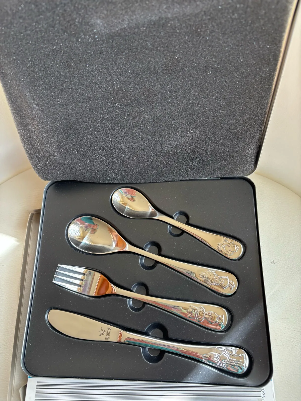 4 piece 18/10 stainless steel Hedwig Munck The Little King child’s cutlery set n — photo 4
