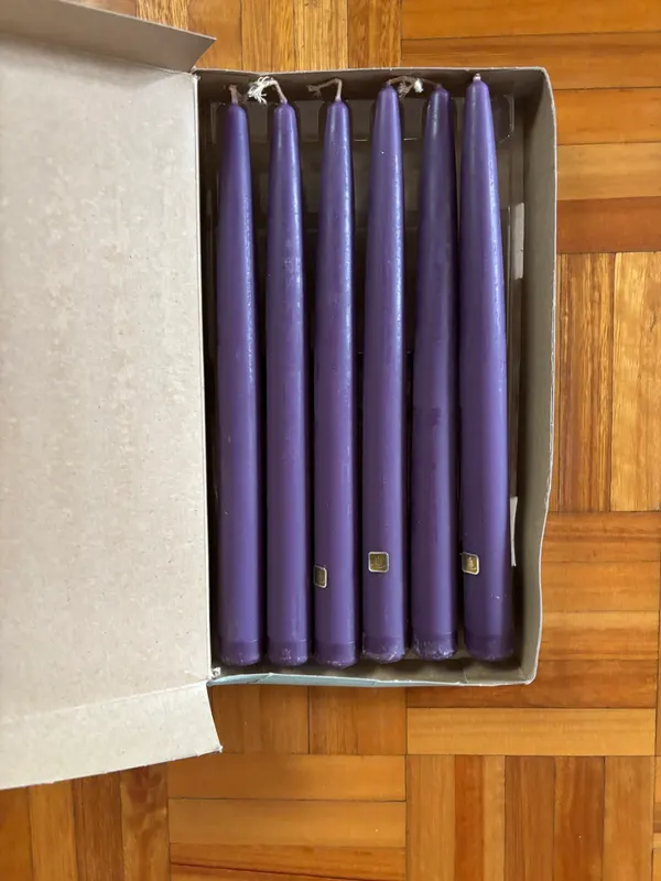 Partylite Handipt 25 cm purple candles x 6 new