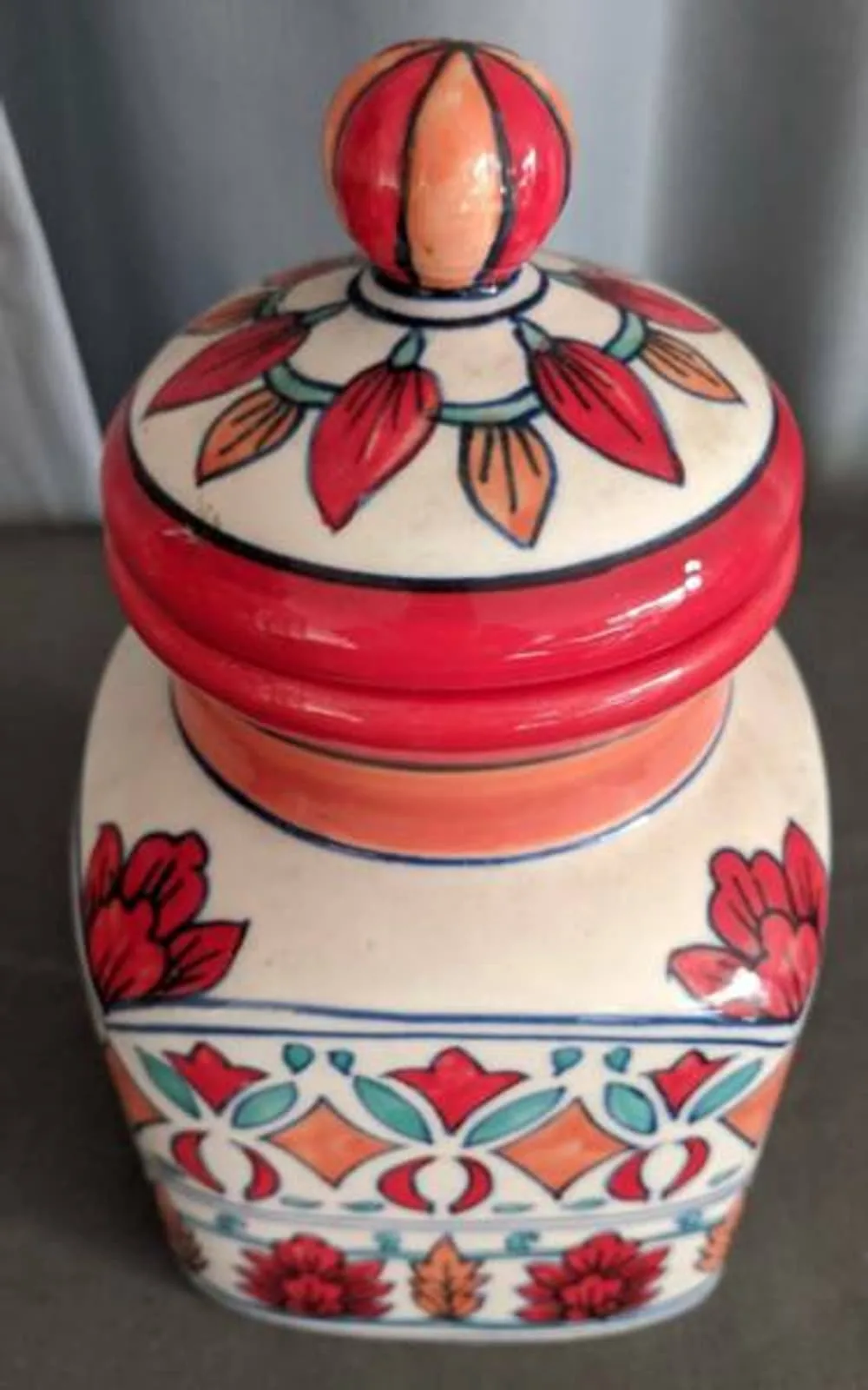 Hand painted Ceramic Canister with lid from Status Collection — photo 2