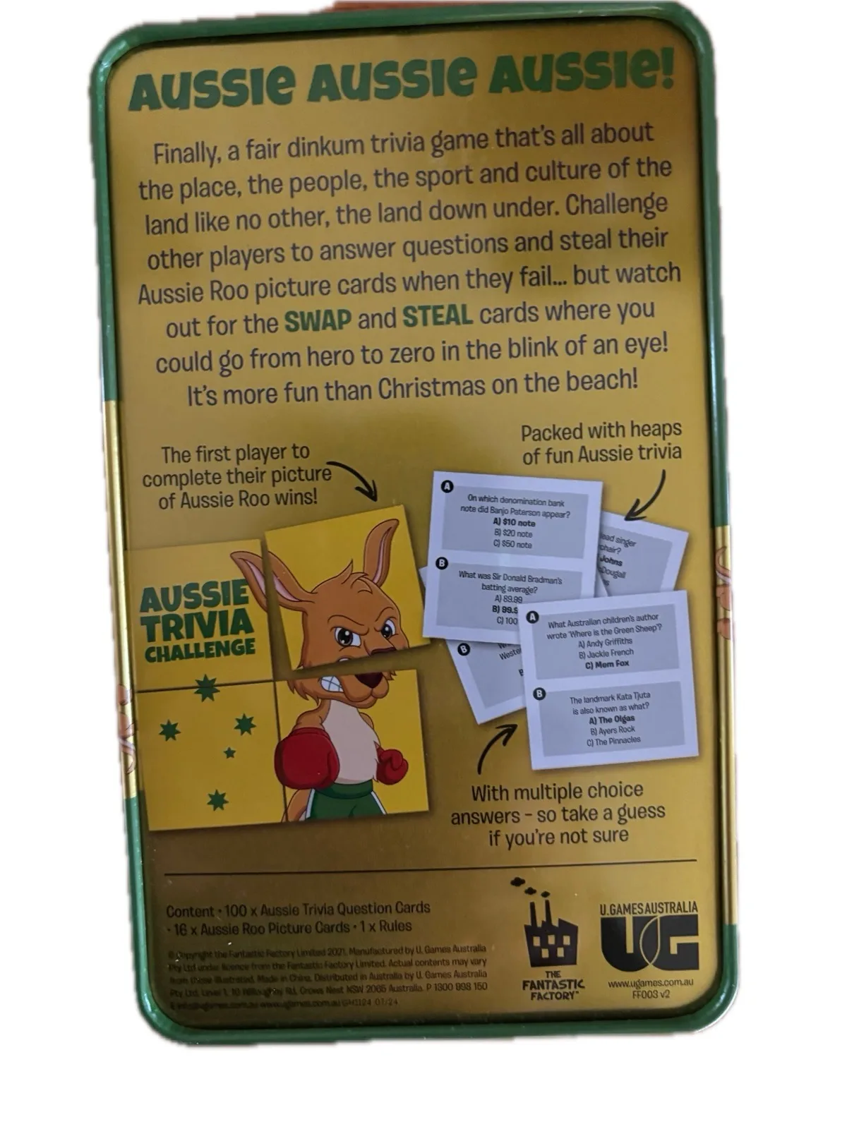 Aussie Trivia travel game in tin as new — photo 2