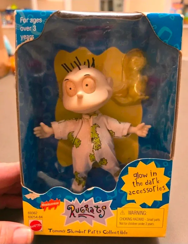 1998 Mattel Ruarats BABY Tommy Slumber Party Figure Collection Glow In the Dark
