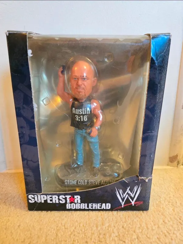Rare 2008 WWE Stone Cold Steve Austin Superstar Bobblehead Forever Collectibles