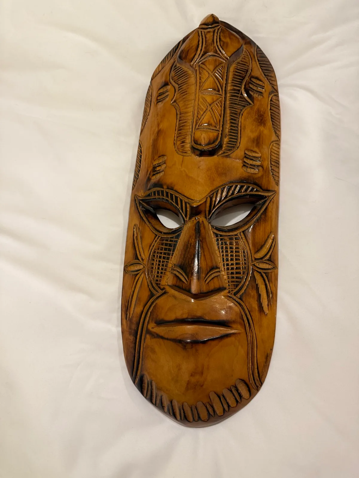 vintage hand-carved wooden Fijian "Bula" or Tiki-style mask — photo 5