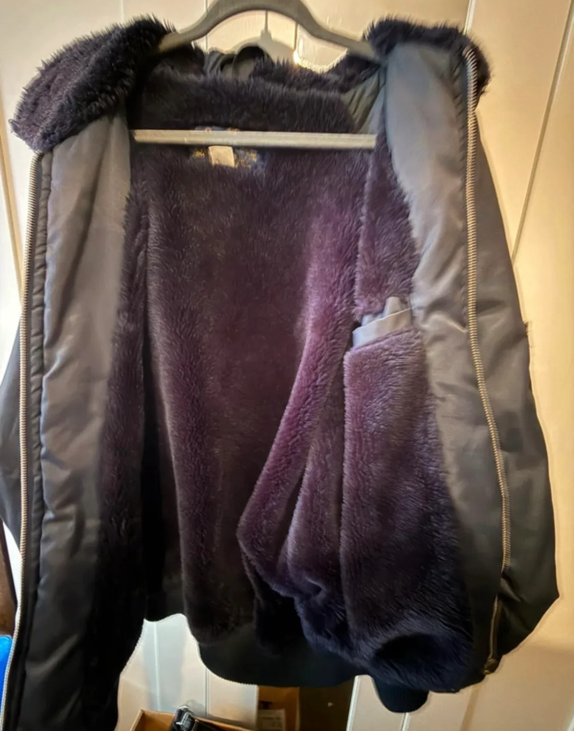 • Vintage 90s Heavyweight Bomber Jacket // Faux Fur Lined Flight Jacket 3XL – photo 5