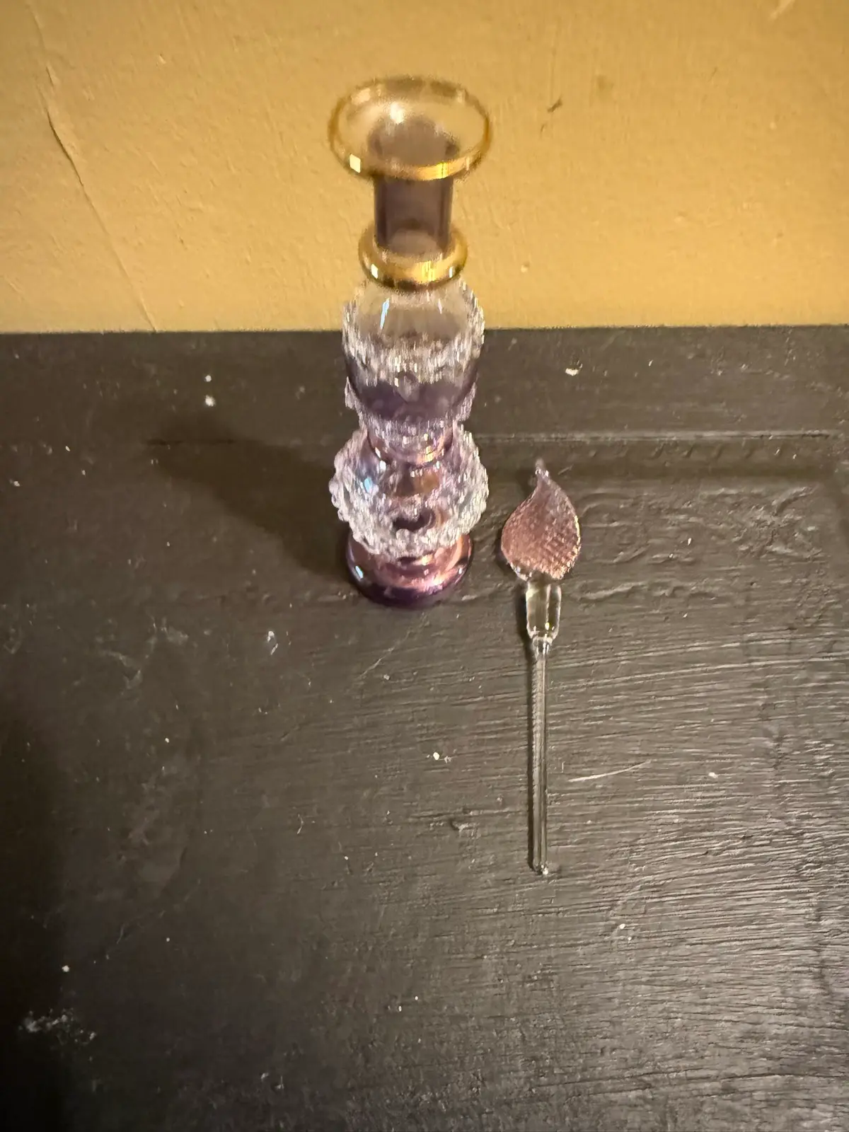 Vintage Hand-Blown Egyptian Glass Perfume Bottle – photo 5
