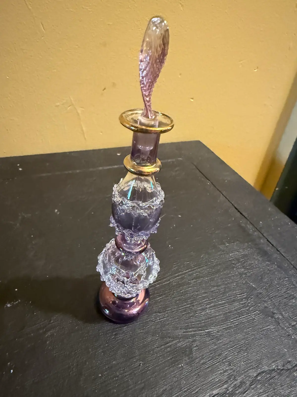 Vintage Hand-Blown Egyptian Glass Perfume Bottle – photo 2