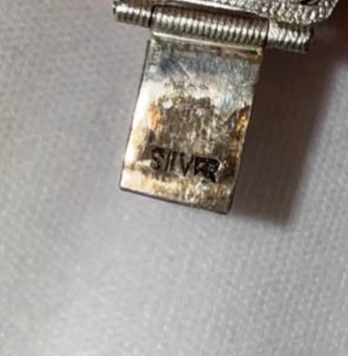 Vintage Chinese Export Silver Filigree Turquoise Panel Bracelet - Stamped – photo 8