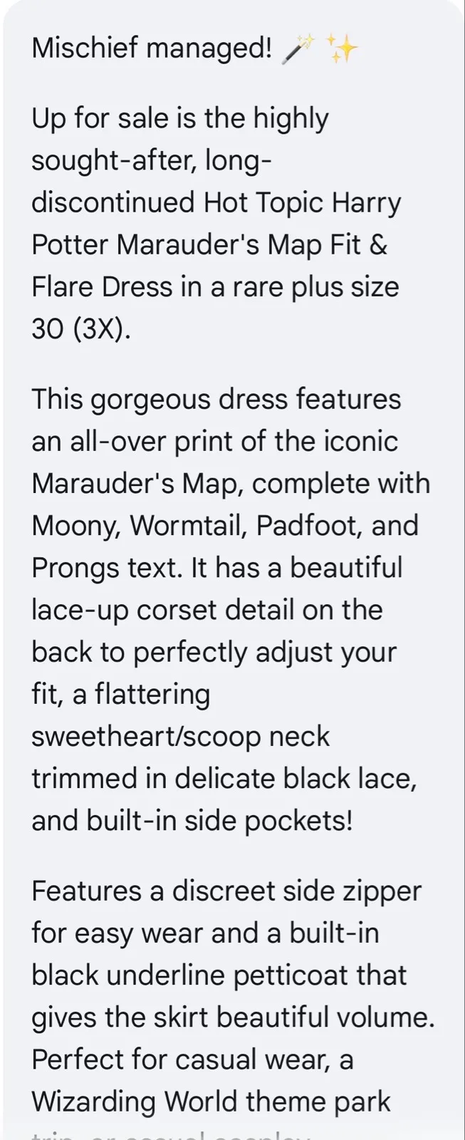 Rare & hard-to-find plus size Hot Topic x Harry Potter Marauder's Map Dress in a – photo 10