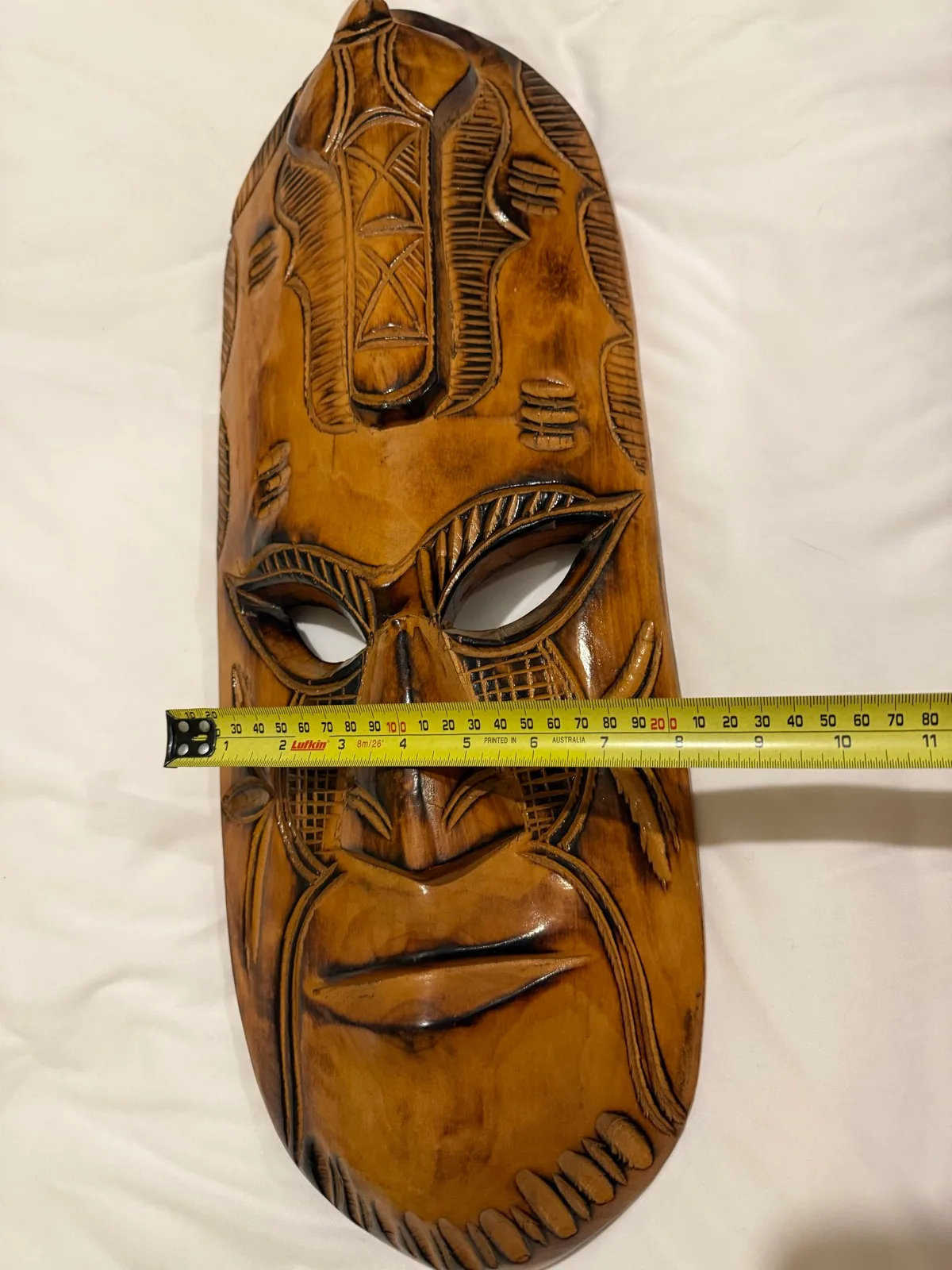 vintage hand-carved wooden Fijian "Bula" or Tiki-style mask — photo 8