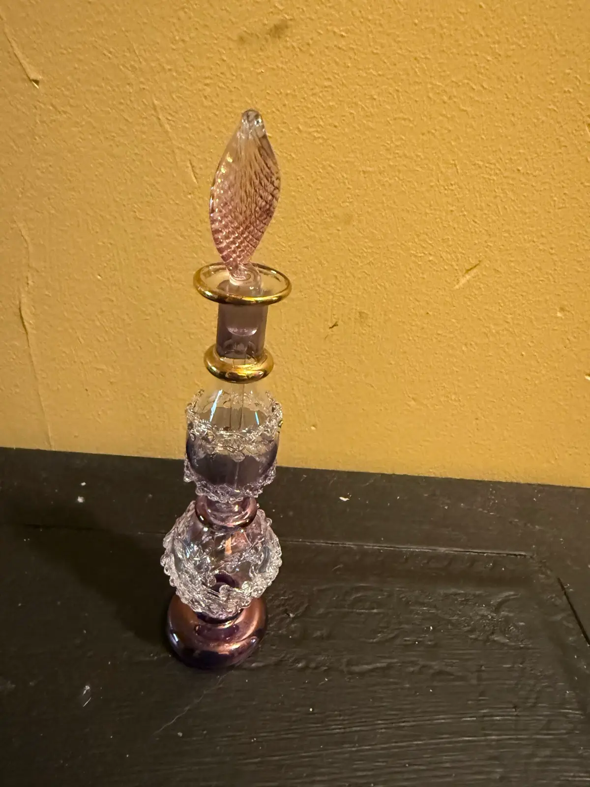 Vintage Hand-Blown Egyptian Glass Perfume Bottle – photo 3