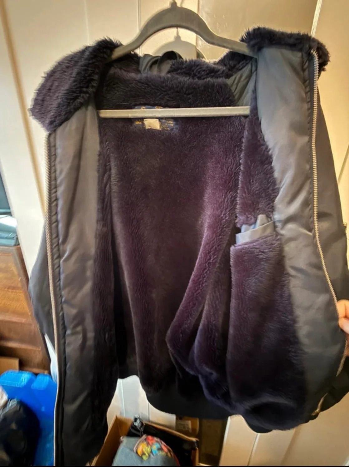 • Vintage 90s Heavyweight Bomber Jacket // Faux Fur Lined Flight Jacket 3XL – photo 3