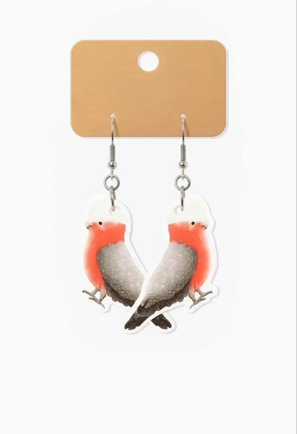 Resin Galah Earrings