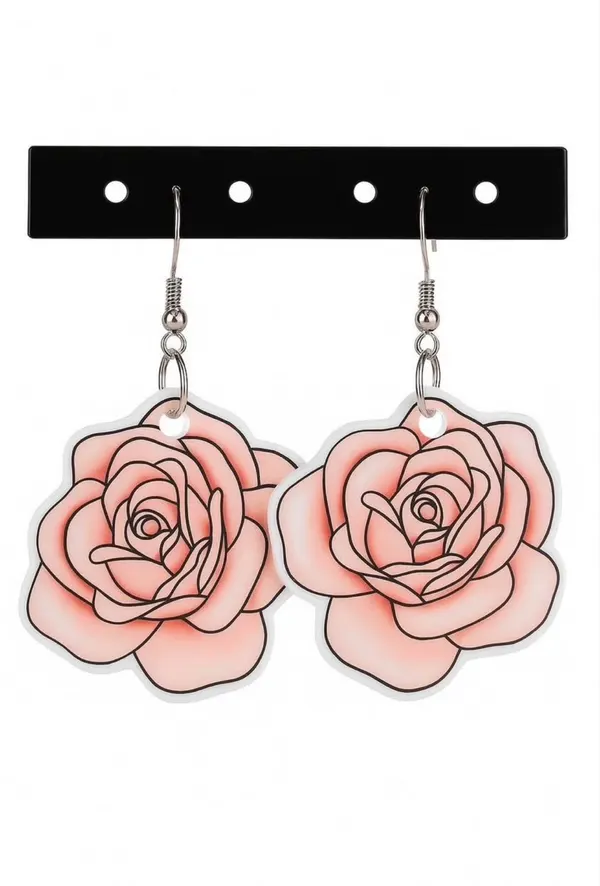 Resin Rose Earrings
