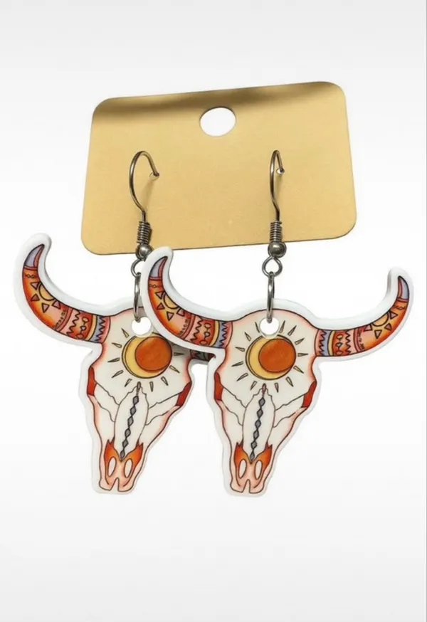 Bull Skull Earrings