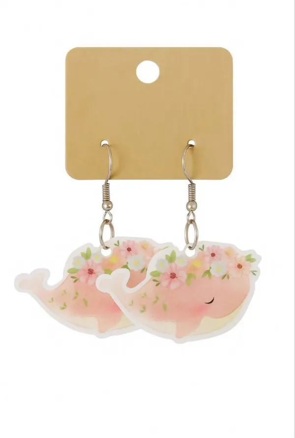 Resin Whale Earrings