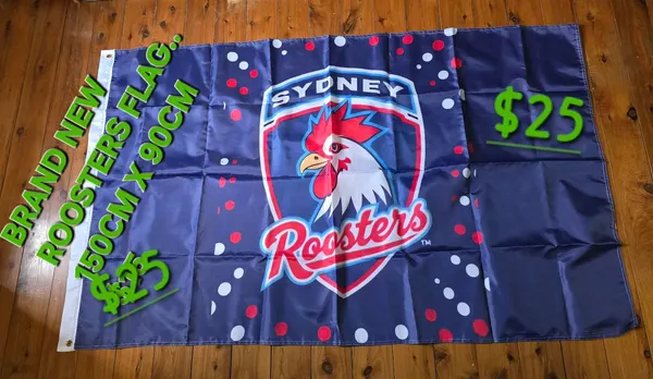 BRAND NEW SYDNEY ROOSTERS WALL FLAG..