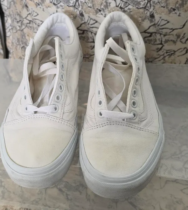 Vans white canvas