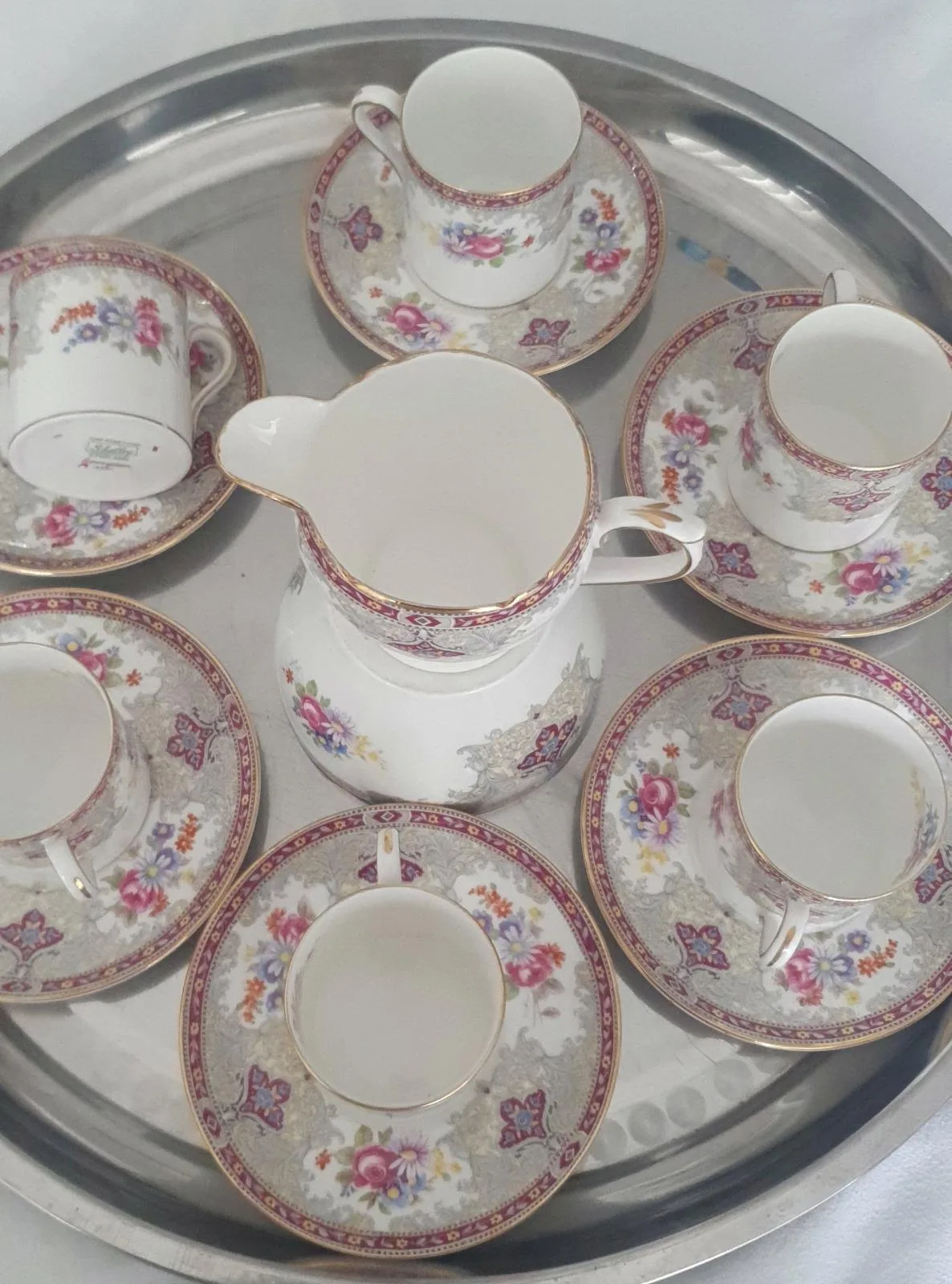 Vintage Shelley "Georgian Red" Fine Bone China Tea Set – 15 Pieces – Mint Condit — photo 7