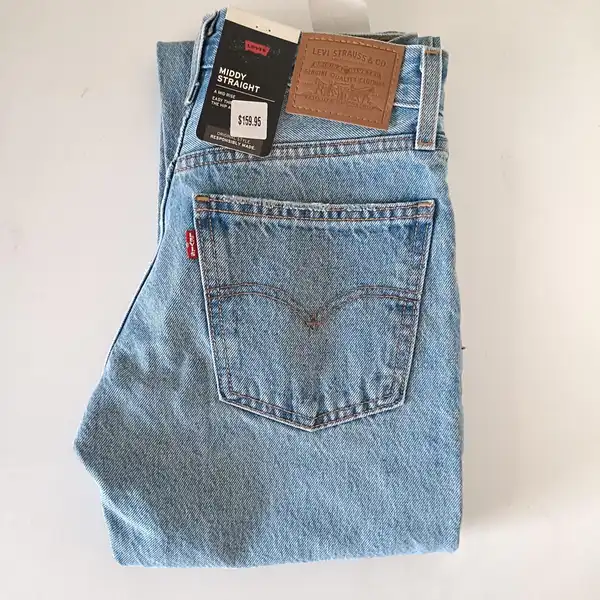Levi's Middy Straight Blue Denim Jeans Size 24 New With Tags Rrp $159.99 Levis