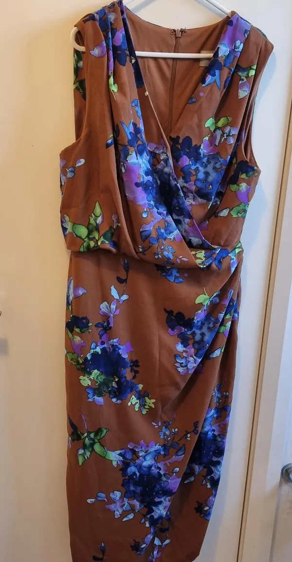 Brown midi wrap dress