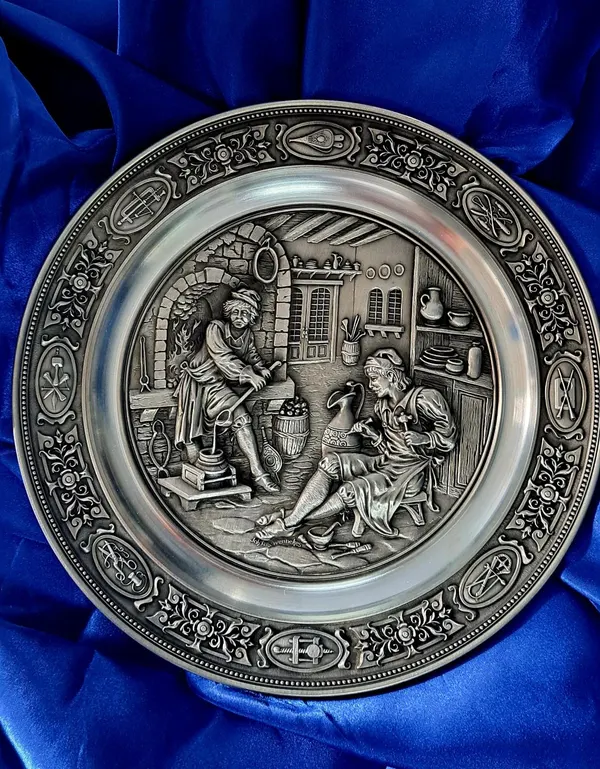 German Pewter collectors plates
